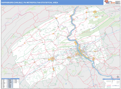Harrisburg-Carlisle Metro Area Digital Map Basic Style